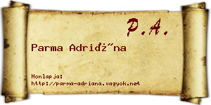 Parma Adriána névjegykártya
